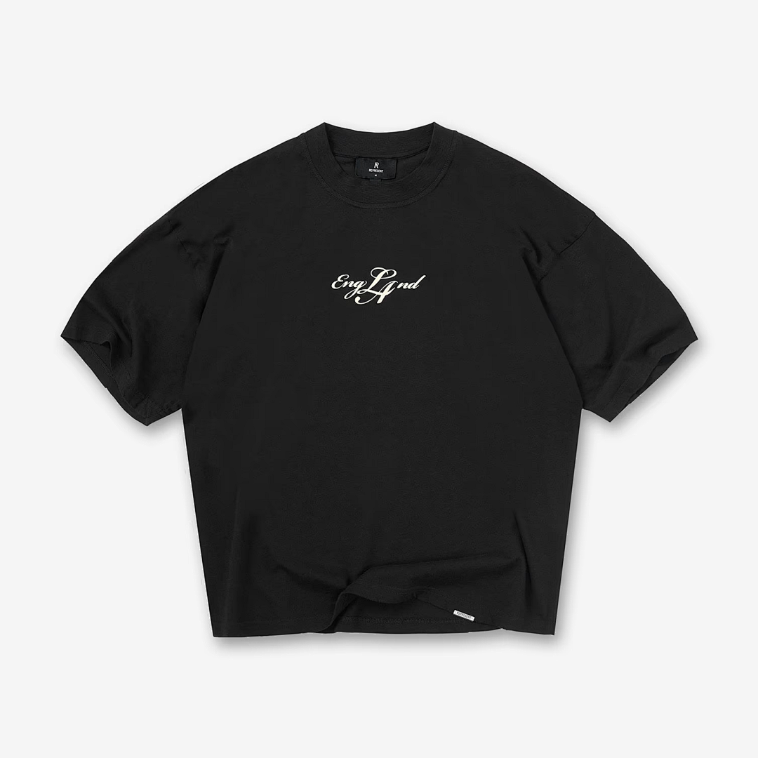 Represent 118 REPRESENT EngLAnd T-Shirt Print Collar Short Sleeve T : Black White S M L