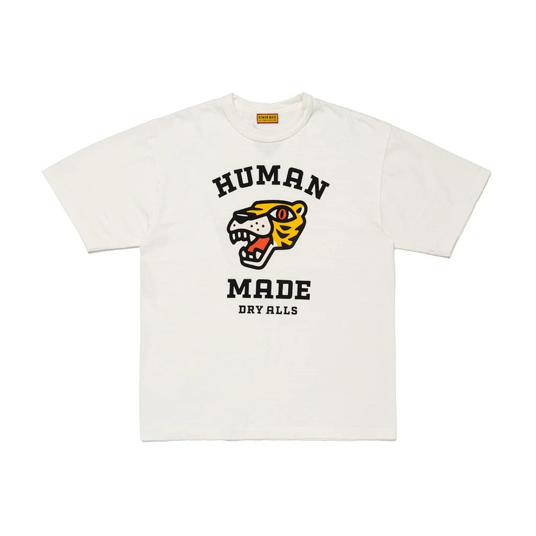 Human Made 118 HUMAN MADE SS25 Tiger Top Pbsg Print Collar Wide Short Sleeve T : Black White S M L - Image 5