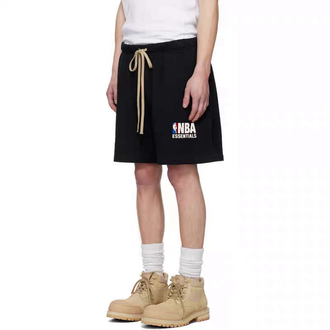Essentials 178 Essx NBA Collab FW24 Sweatshorts Label Lace Up Short : Light Mist Grey Black :S-XL - Image 18