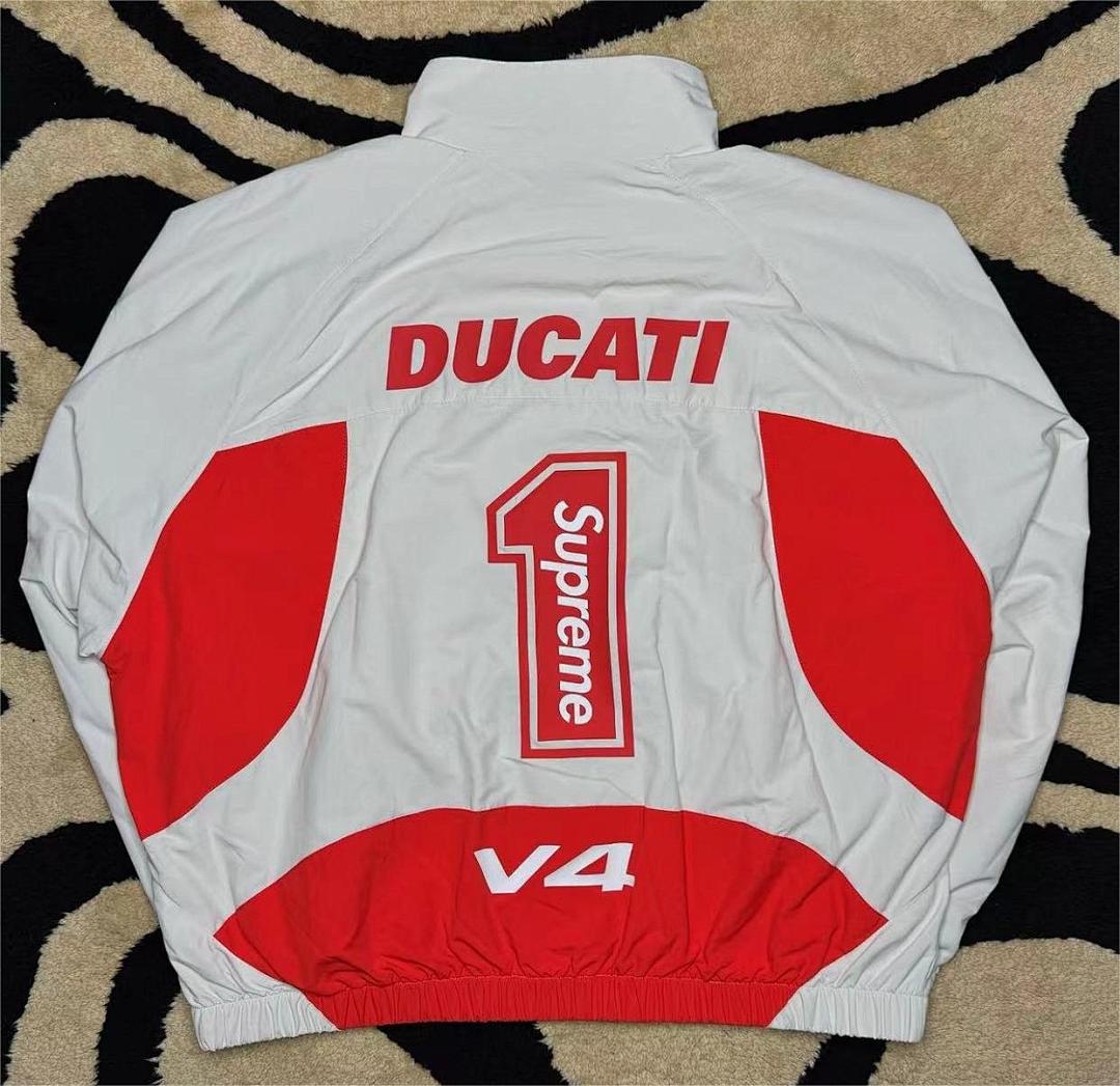 Balenciaga 468 Sup 24SS Ducati Khaki Collab Track Jacket Black White S M L - Image 19