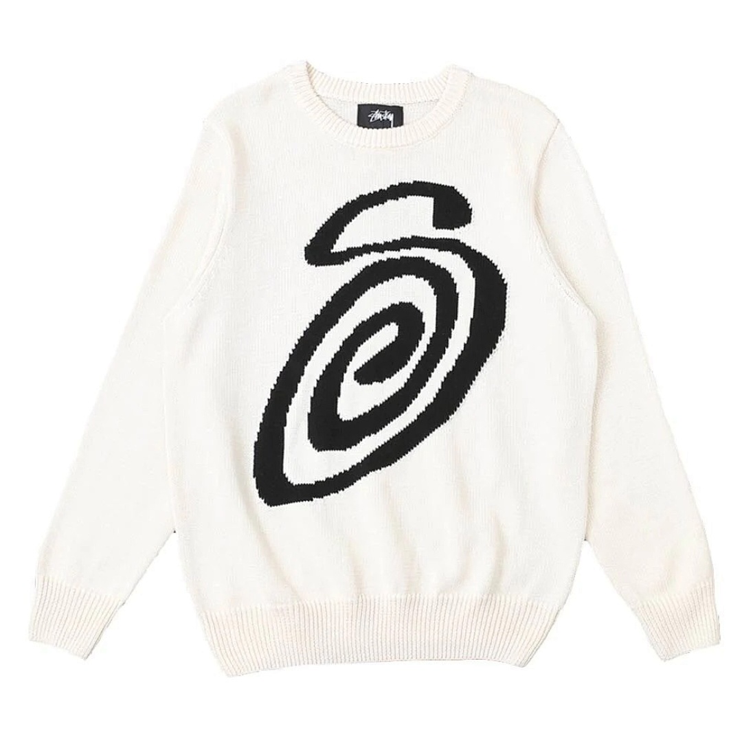 Stussy 228 Stu S Logo Knitted Sweater Ki Kiko Wind Collar Fleece : Black Off White Red Ink Green M L XL Y0796# - Image 16