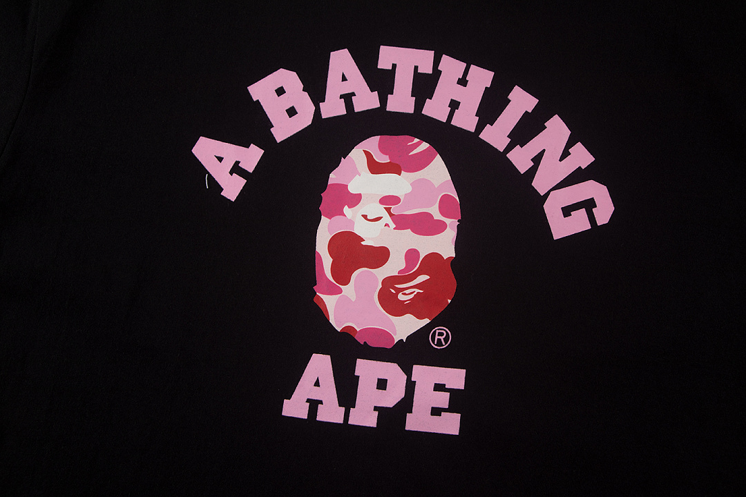 Bape 148 TOP Print Collar Short Sleeve T White S-XL - Image 8