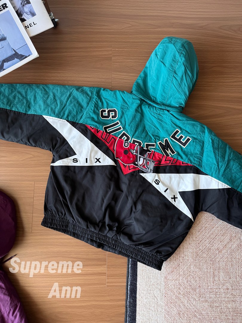Supreme 598 MM6 SS26 WEEK4 Split Stadium Jacket Water Wind : Black / Navy S–XL - Image 13