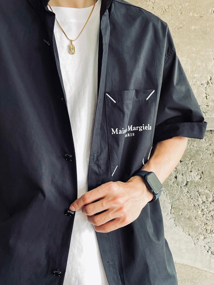 On Running 188 MM6 Maison Margiela LOGO Gum Strap Print Short Sleeve Black White 46 48 50 52 3261# - Image 38