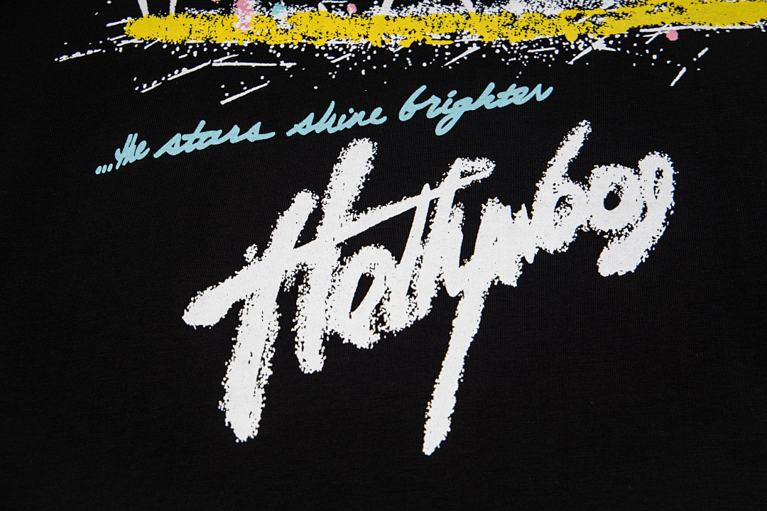AMIRI 118 Wide Version Model Short Sleeve T Logo Print High Wind Black S M L XL 9902# - Image 7