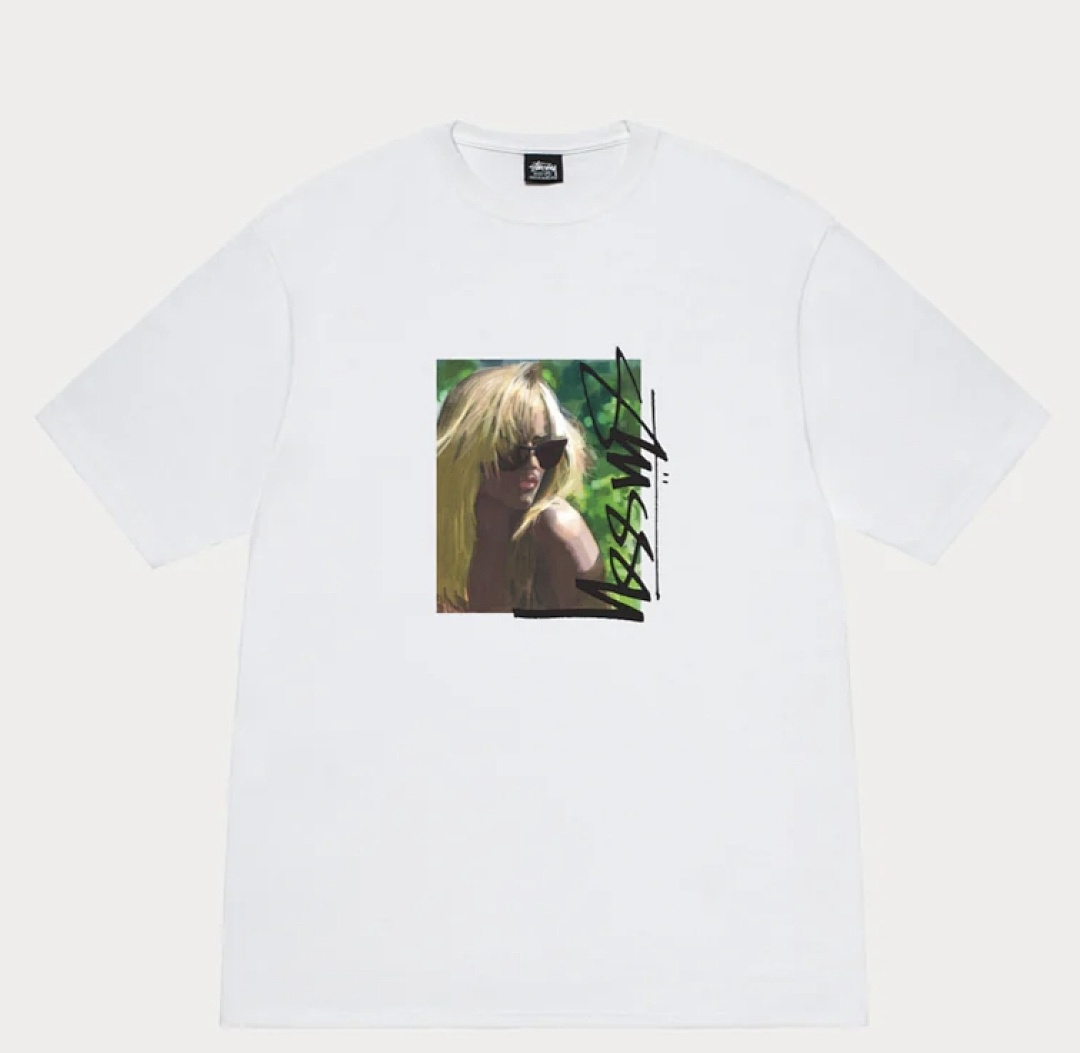 Stussy 138 STU SS25 Gold Womens T LAURA TEE Print Short Sleeve Black White S - Image 4