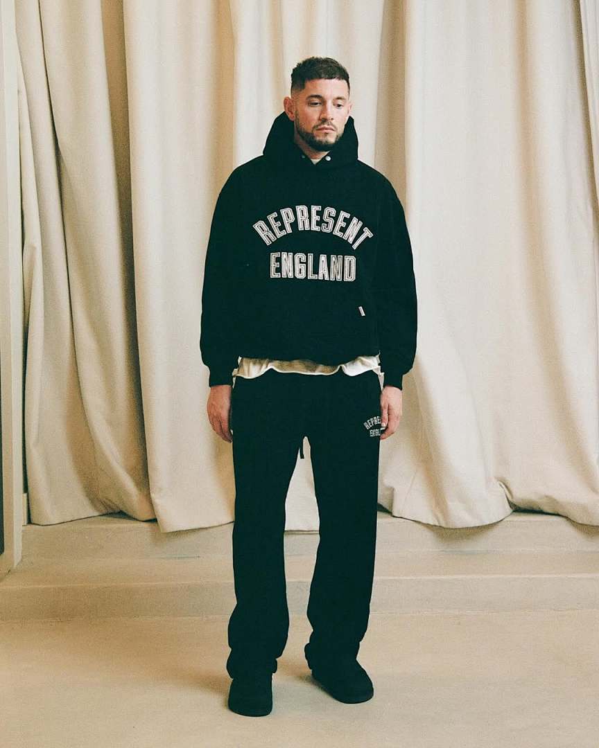 Represent 238 REPRESENT ENGLAND APPLIQUE HOODIE LOGO Embroidered Fleece : Black S M L - Image 8
