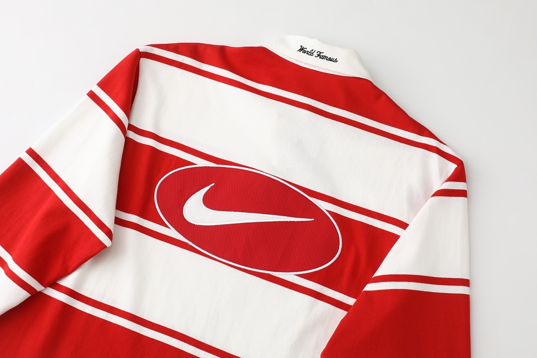 Ralph Lauren 368 Collab SS25 Stripe Rugby Logo Striped Long Sleeve Polo Mens Womens : Black White Red S M L - Image 26