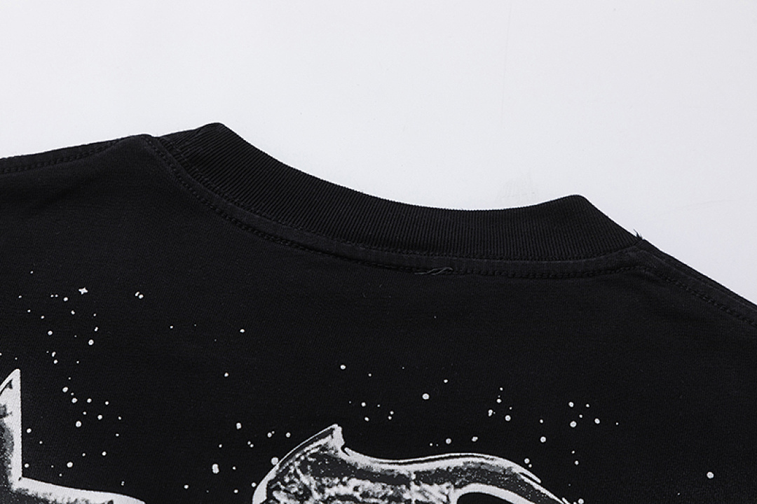 Hellstar 138 Hellstar Brain Print High Collar Solid Cotton Short Sleeve T Water Black S-M-L-XL - Image 4