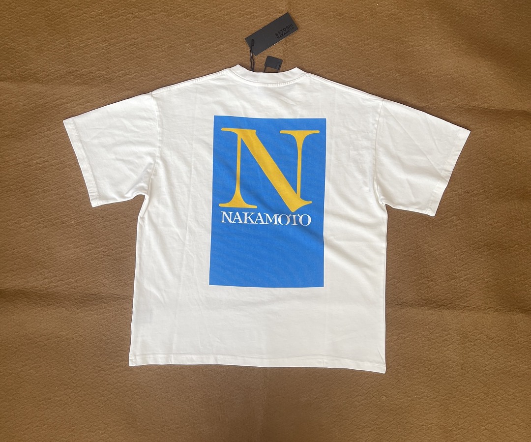 Off-White 128 Satoshi Nakamoto SN Block Tee Print T : Off White S M L - Image 9
