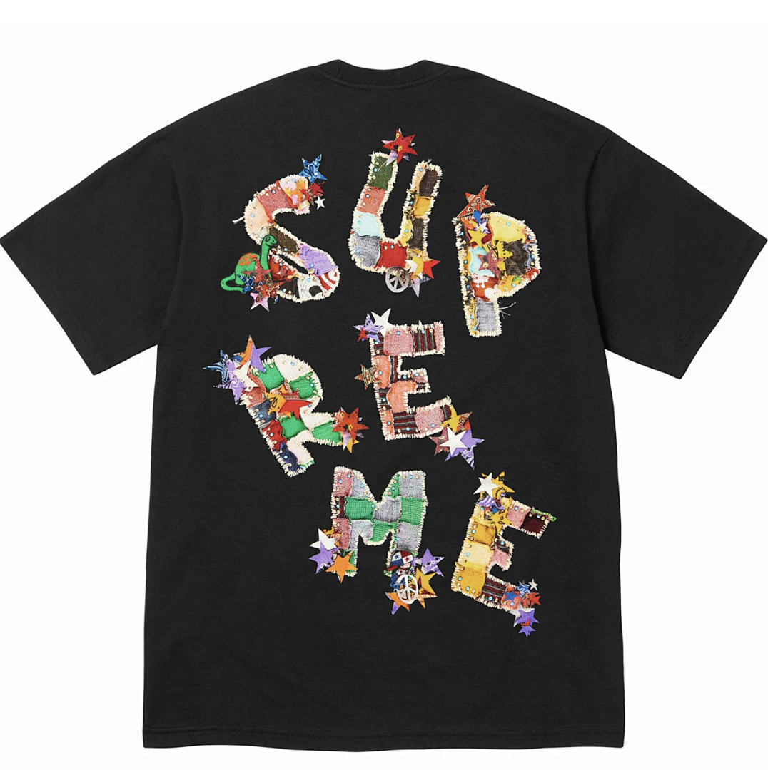 Supreme 108 Sup 24SS Patchwork Tee Color Logo Print T Black White S M L