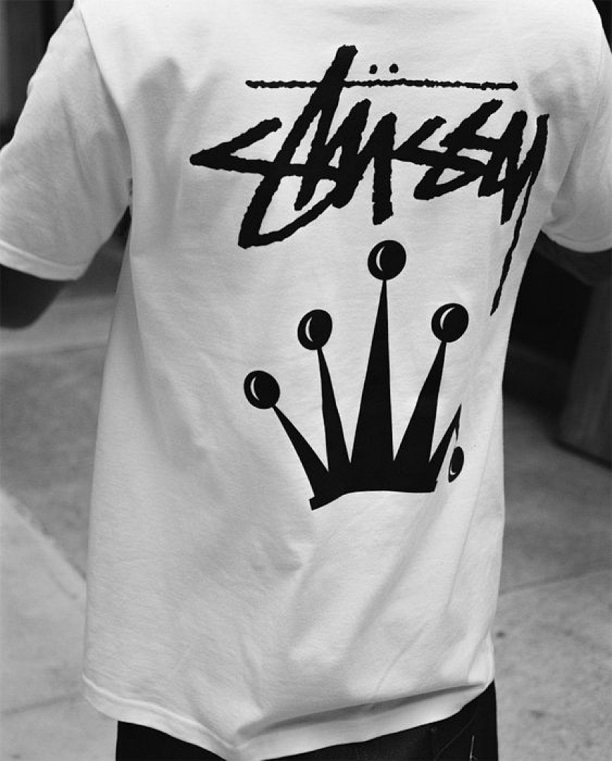 Stussy 98 STU 24SS REGAL CROWN TEE PIGMENT DYED Print Short Sleeve T : Black White S M L - Image 7