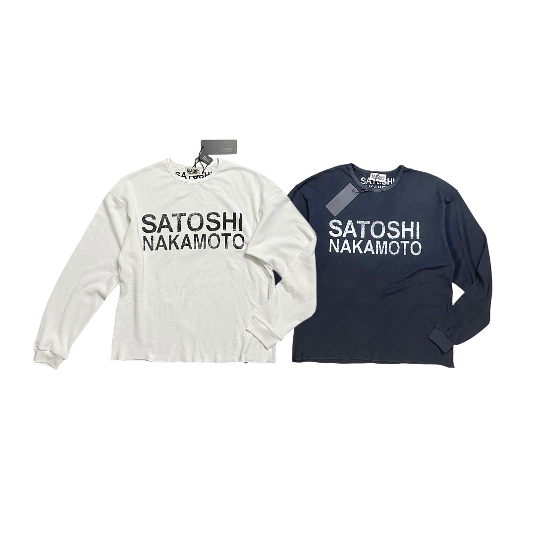 Off-White 148 SATOSHI NAKAMOTO Long Sleeve : Off White Washed Black S M L - Image 3