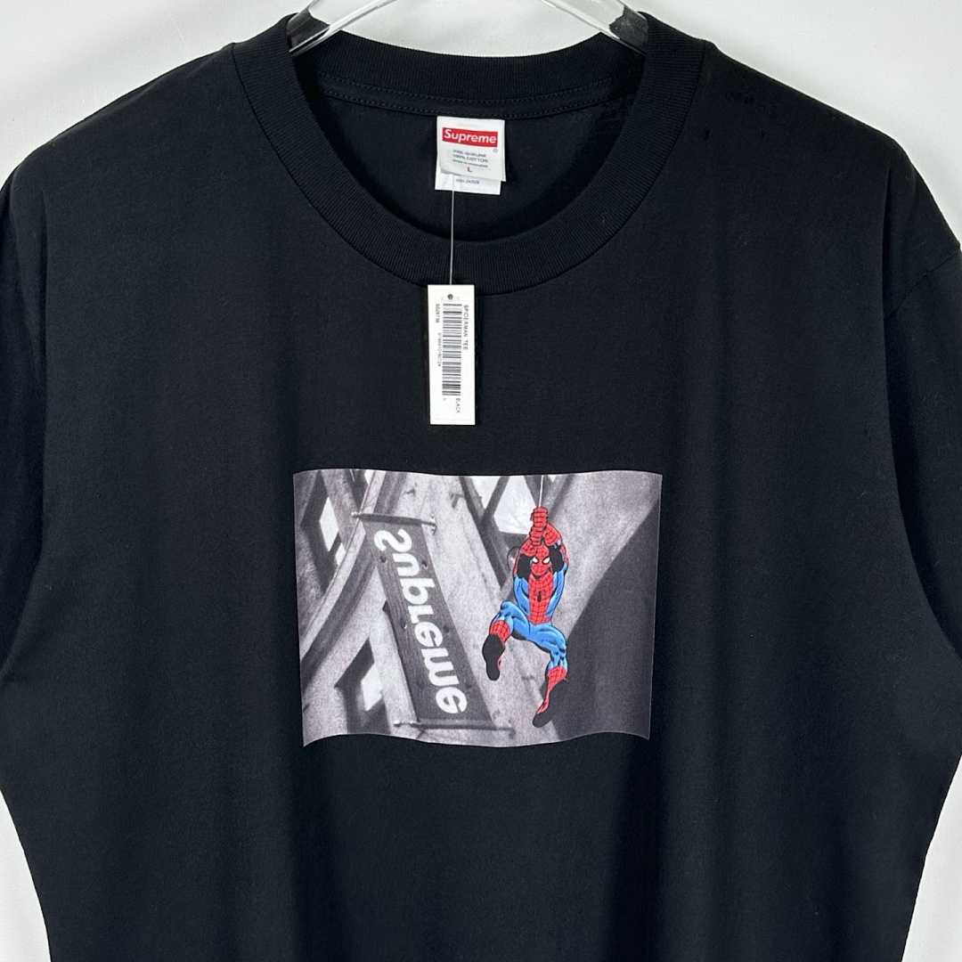 Sp5der 148 SS26 T SPIDER-MAN TEE Print Short Sleeve Black White S- XL - Image 6