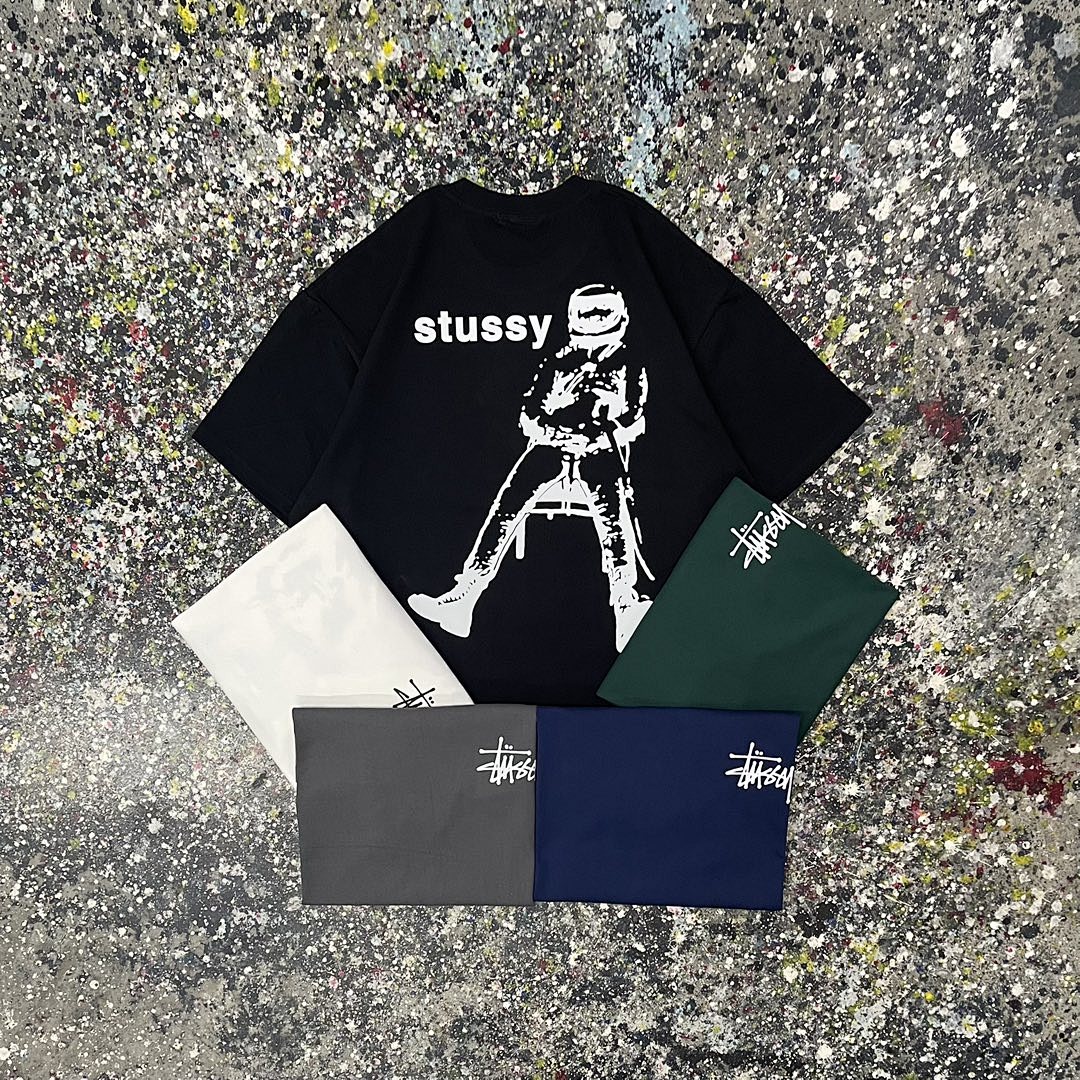 Stussy 108 Stu Print Short Sleeve T : Black White Green Grey S M L XL XXL