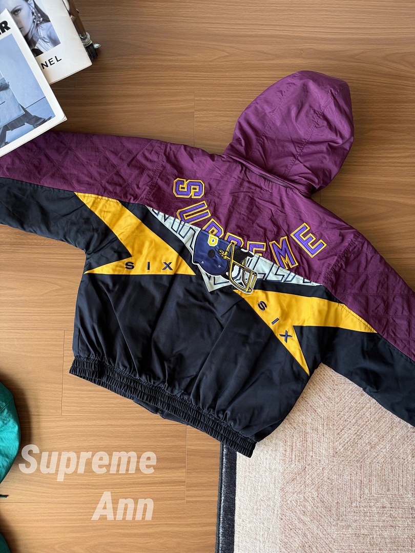 Supreme 598 MM6 SS26 WEEK4 Split Stadium Jacket Water Wind : Black / Navy S–XL - Image 15