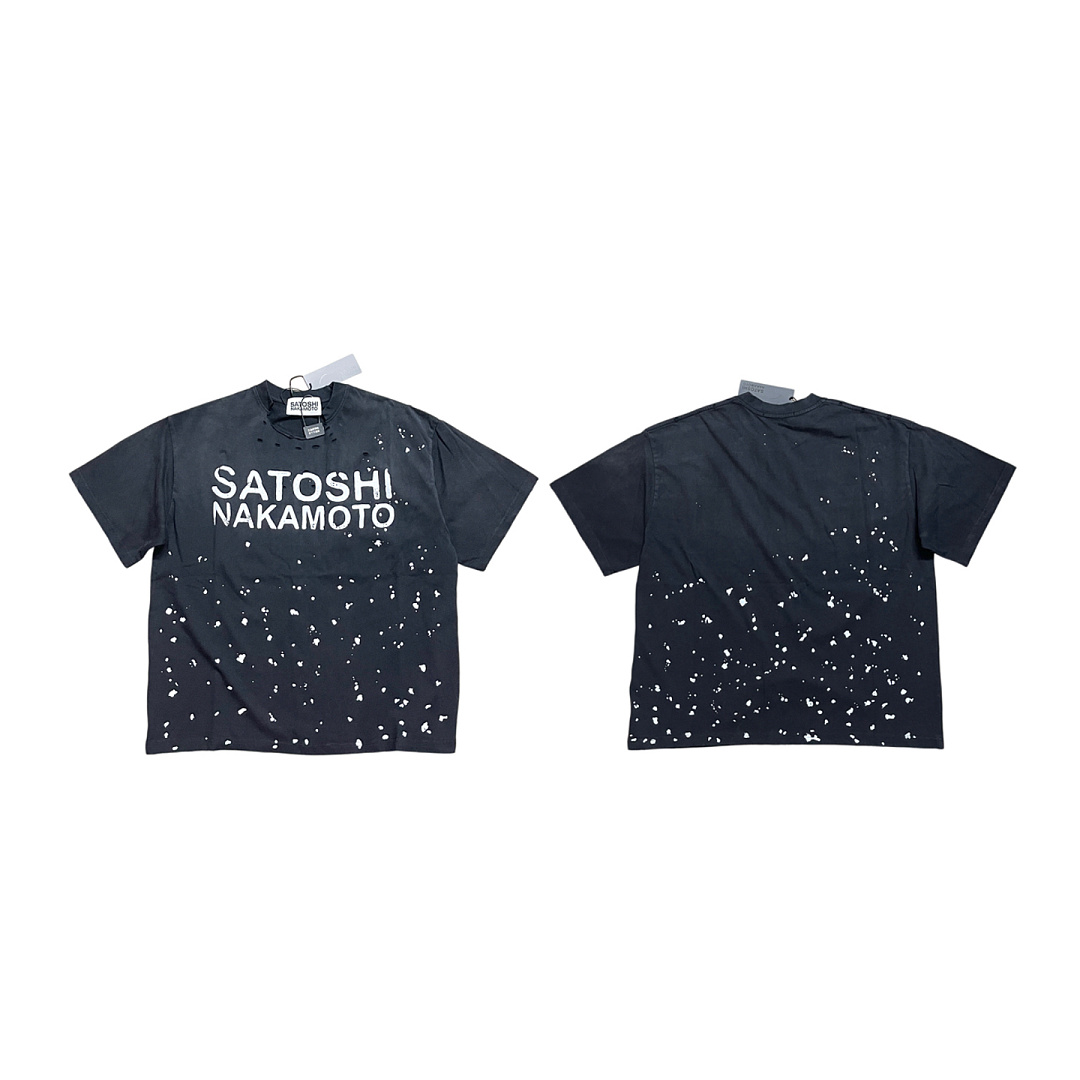 Unbranded 138 Satoshi Nakamoto Splatter Tee Ink T : Washed Black S M L - Image 3