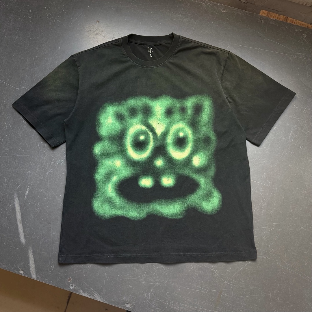 Unbranded 128 Travis Scott Cactus Jack × SpongeBob Sea Washed Short Sleeve T : S M L XL - Image 4
