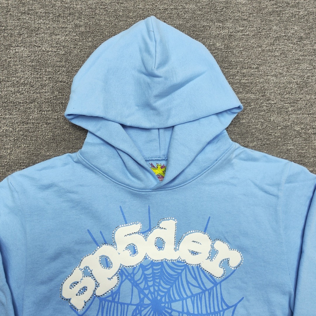 Sp5der SS25 HOODIE Mens Womens Top Sky Blue : S-XXL - Image 7