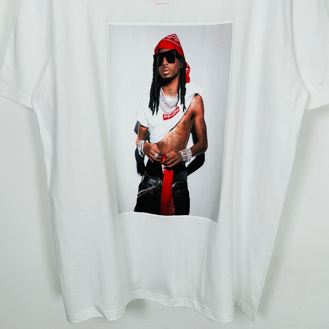 Supreme 138 Khaki T FW25 PLAYBOI CARTI PHOTO TEE Patch Print Short Sleeve Black White S-XL - Image 7
