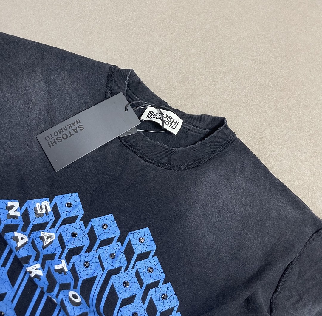 Unbranded 128 SATOSHI NAKAMOTO Gridlock T : Washed Black S M L - Image 6