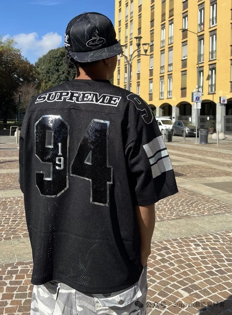 Supreme 258 SEQUIN FOOTBALL JERSEY Embroidered Black S-XL - Image 23