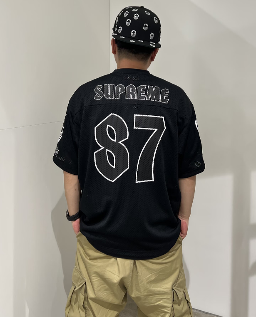 Supreme 218 SPITFIRE FOOTBALL JERSEY Fire Flame V Collar Short Sleeve Olive Black Red S - Image 39