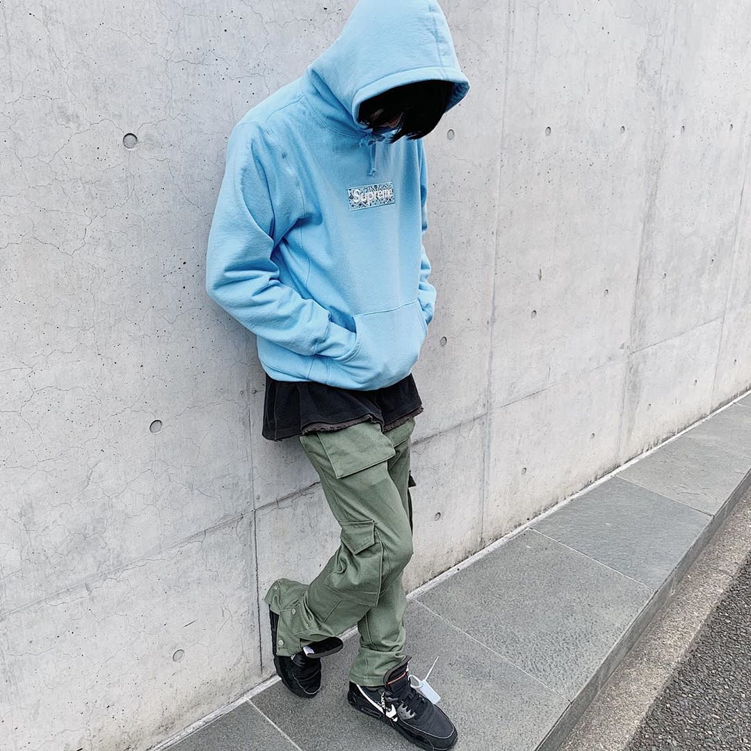 Supreme 248 Fruit Floral Embroidered Label SUP Bandana Box Logo Hooded Sweatshirt BOXLOGO Velvet Black Grey Red Pink Sky Blue S-XL S303# - Image 90