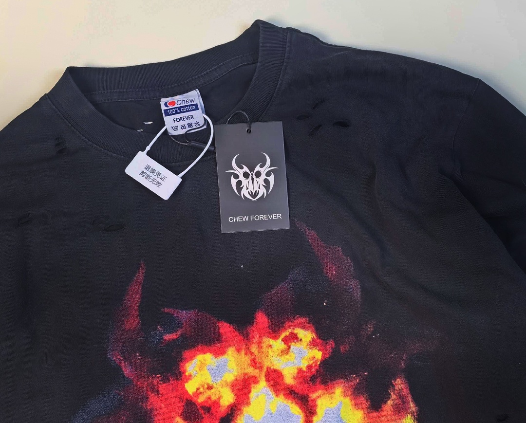 Chanel 168 Chew Forever Fire Flame Long Sleeve : Water Black :S M L - Image 5
