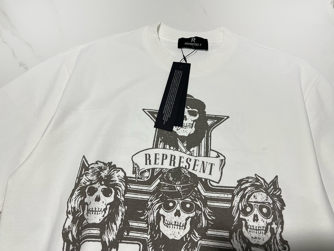Represent 138 REPRESENT New High Mens Womens Top Wide Short Sleeve : S M L XL Water (White) - Image 5