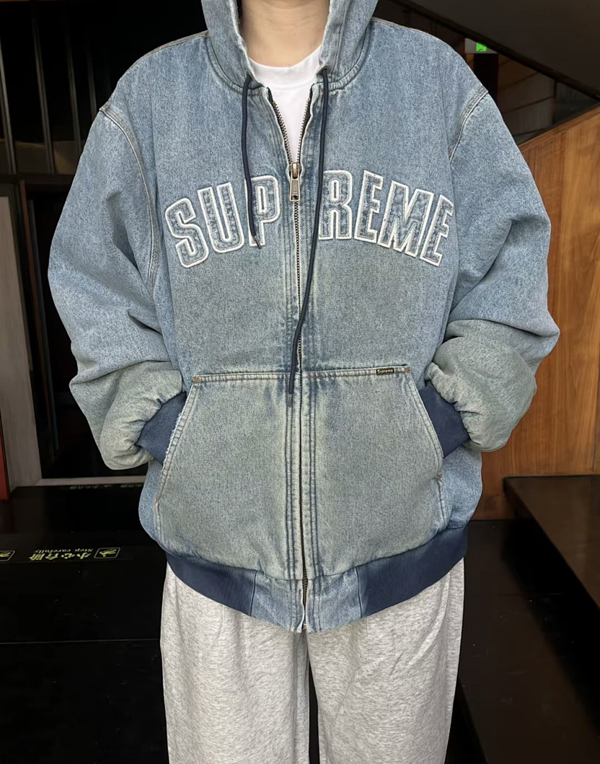 Supreme 598 25FW REFLECTIVE ARC HOODED WORK JACKET20 / Cotton Black Water Blue S - Image 22