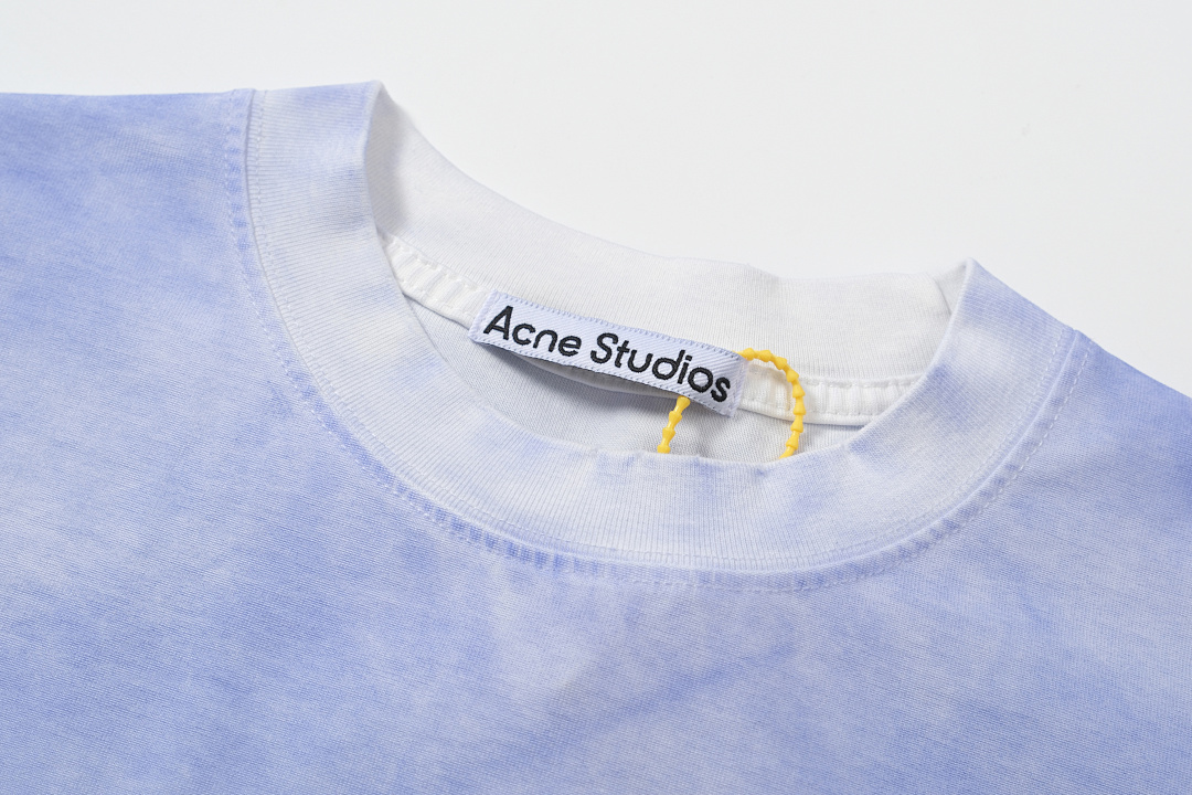 Acne Studios 118 AC LOGO Print Short Sleeve T White Light Blue Dark S-XL 8046# - Image 22