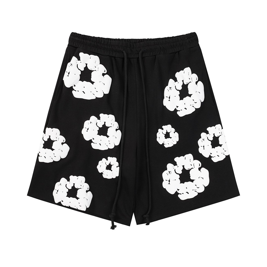 Unbranded 158 DENIM TEARS Cotton Floral High Fleece Short Black Grey Blue Green Purple Red Orange Pink White S-XL 8601# - Image 3