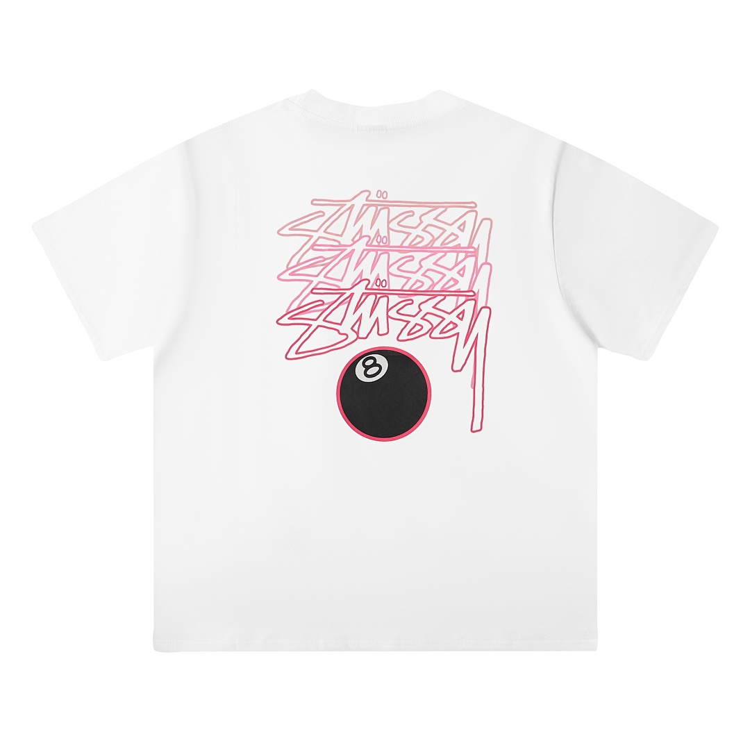 Stussy 98 Stu New Shadow Black ⑧ Print Short Sleeve : White S M L XL X214# - Image 6