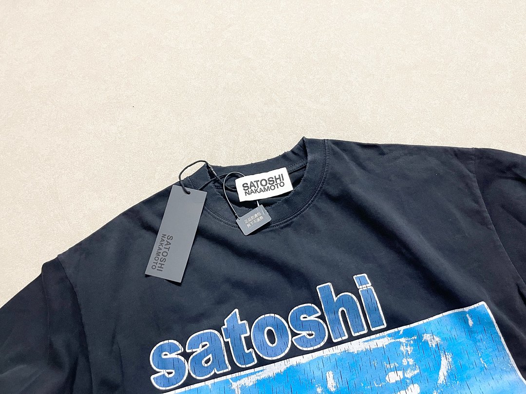 Unbranded 128 Satoshi NAKAMOTO T : Washed Black S M L - Image 6