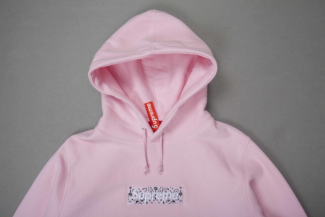 Supreme 248 Fruit Floral Embroidered Label SUP Bandana Box Logo Hooded Sweatshirt BOXLOGO Velvet Black Grey Red Pink Sky Blue S-XL S303# - Image 43