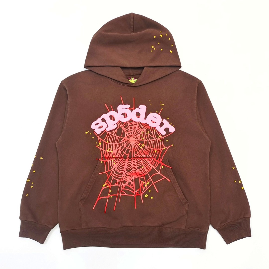 Sp5der HOODIE Brown Angel 555 Mens Womens Top S-XXL