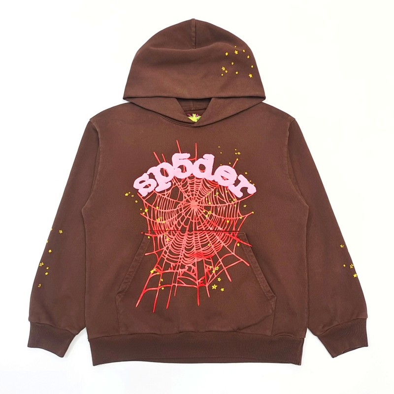 Sp5der HOODIE Brown Angel 555 Mens Womens Top S-XXL