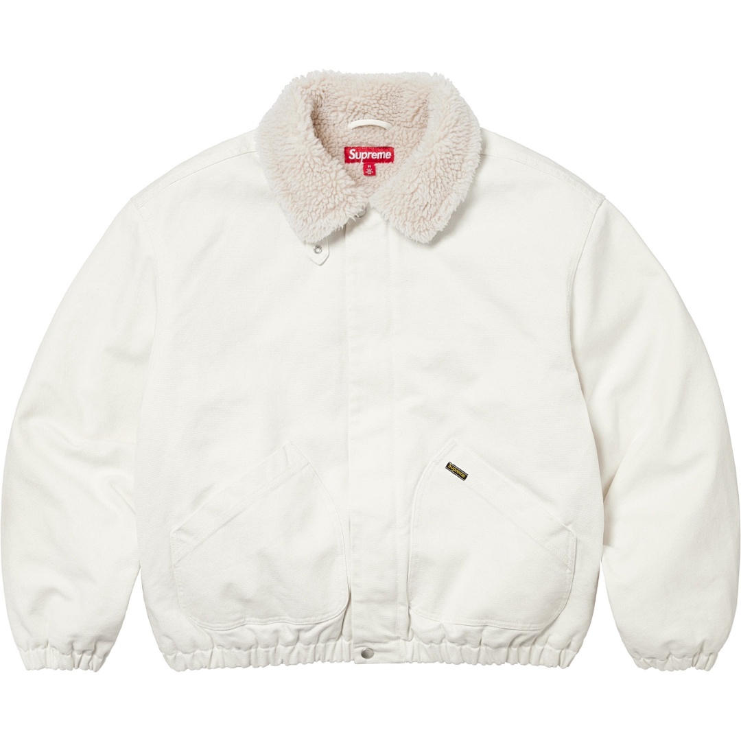 Supreme 598 24Fw Faux Shearling Lined Bomber Jacket Velvet Black White Water Blue S-XL - Image 15