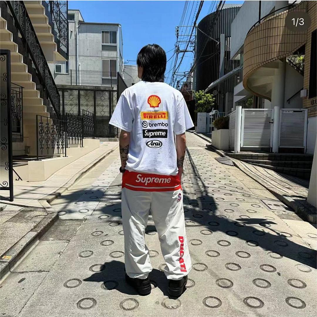 Supreme 118 SUP DUCATI SS24 Khaki Collab Short Sleeve Black White Red S M L - Image 17