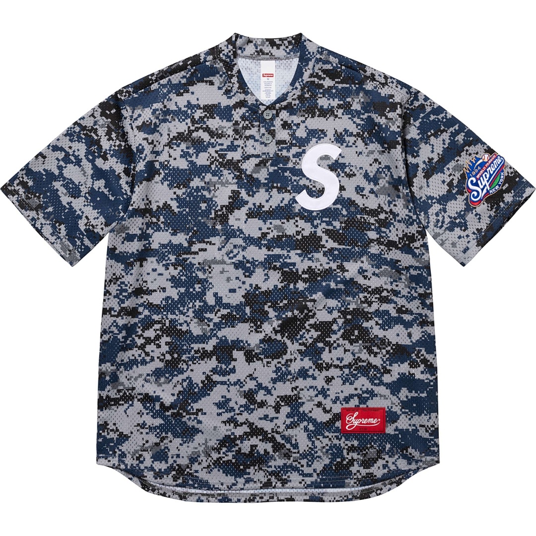 Bape 198 SS25 S LOGO BASEBALL HENLEY TEE Collar T (Black White Blue Pink Green Camo) - Image 10