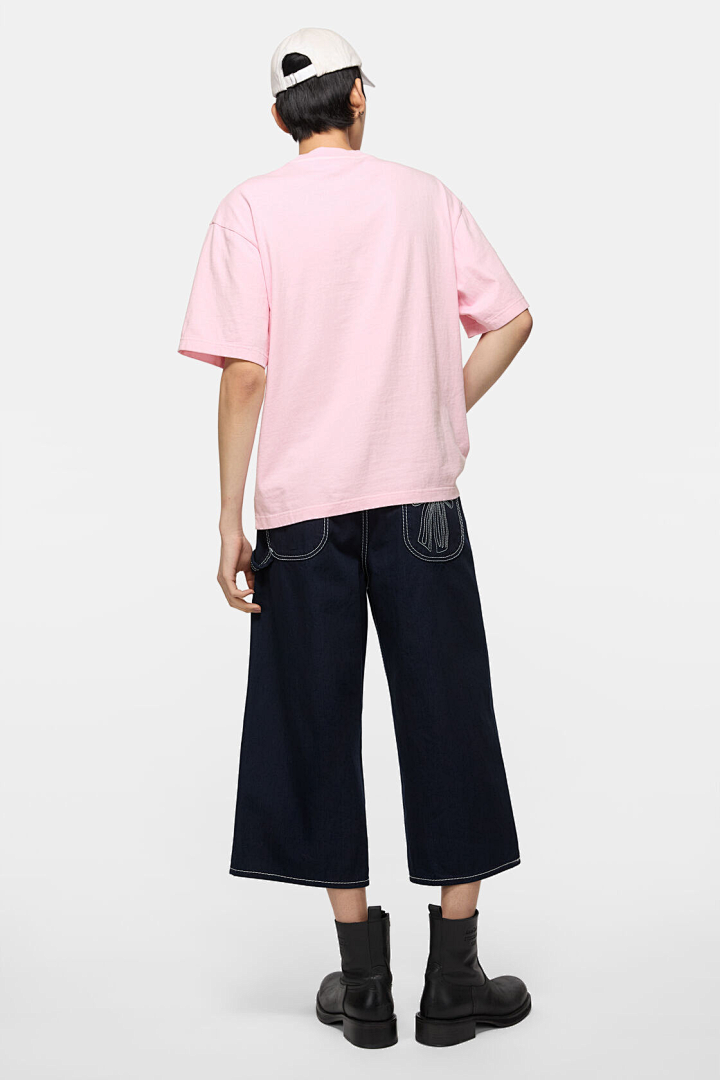 Acne Studios 118 AC Canvas Floral Short Sleeve T Black White Pink S-XL 8082# - Image 39