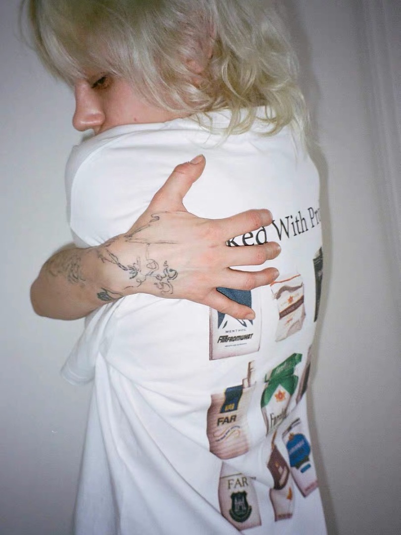 Unbranded 128 FA Smoke Print Short Sleeve T White S-L 8314# - Image 20