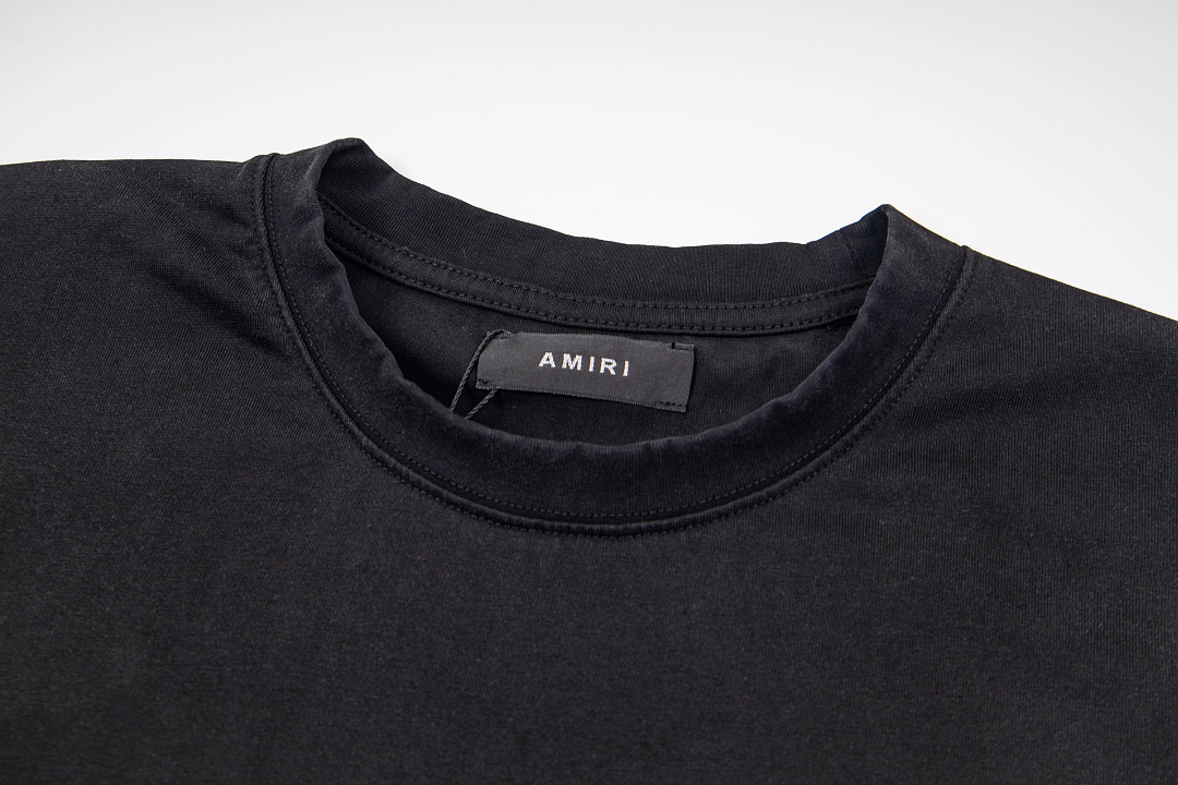 AMIRI 128 Logo 1976 Print Short Sleeve T Water Black White 9940# - Image 5