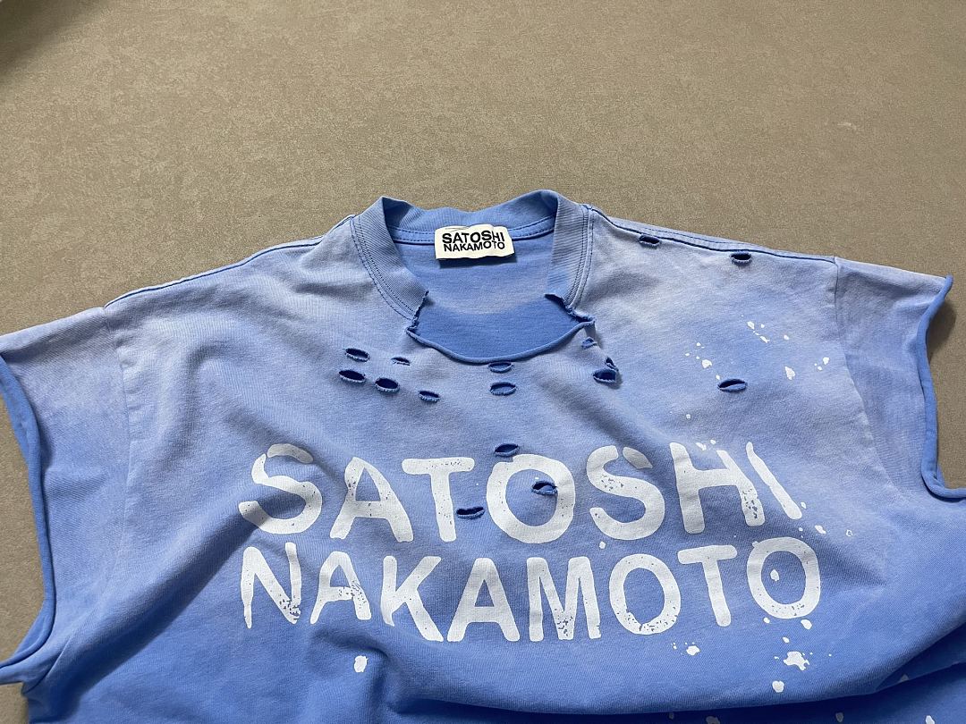 Unbranded 128 SATOSHI NAKAMOTO Luke Destroyed Ink Sleeve T : Washed Black Blue Red S M L - Image 19