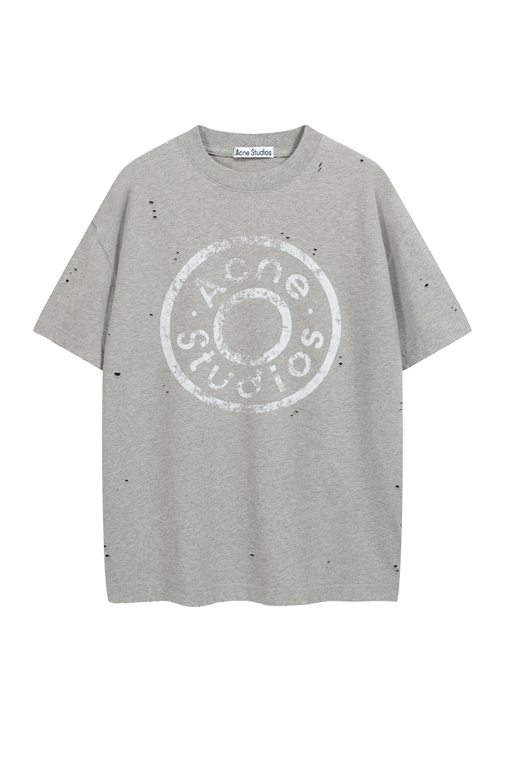 Acne Studios 128 AC Buckle LOGO Print Short Sleeve Grey Color Pink Floral Blue Black S-XL 8041# - Image 43