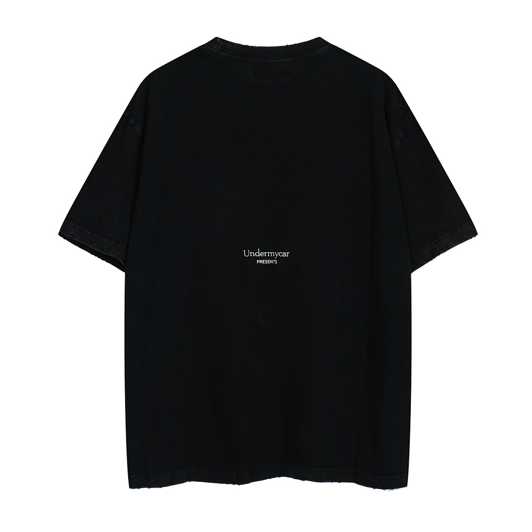 Unbranded 118 Undermycar 23SS EN HUIT TEE Print Short Sleeve T Black 1 2 3 4 3974# - Image 3