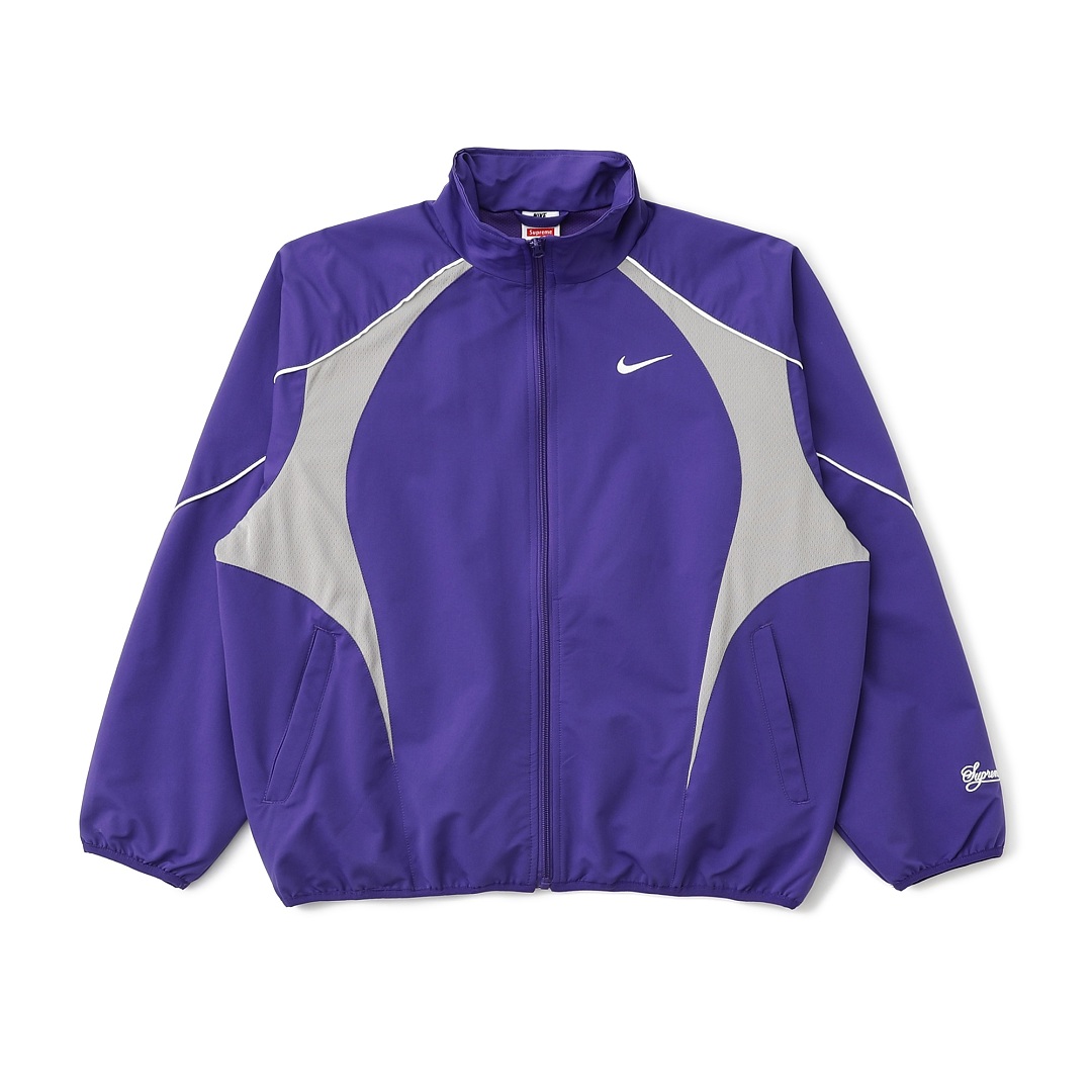 Balenciaga 398 Collab SS25 WEEK4 Track Jacket Sleeve Embroidered Logo : Black Purple :S-XL - Image 24