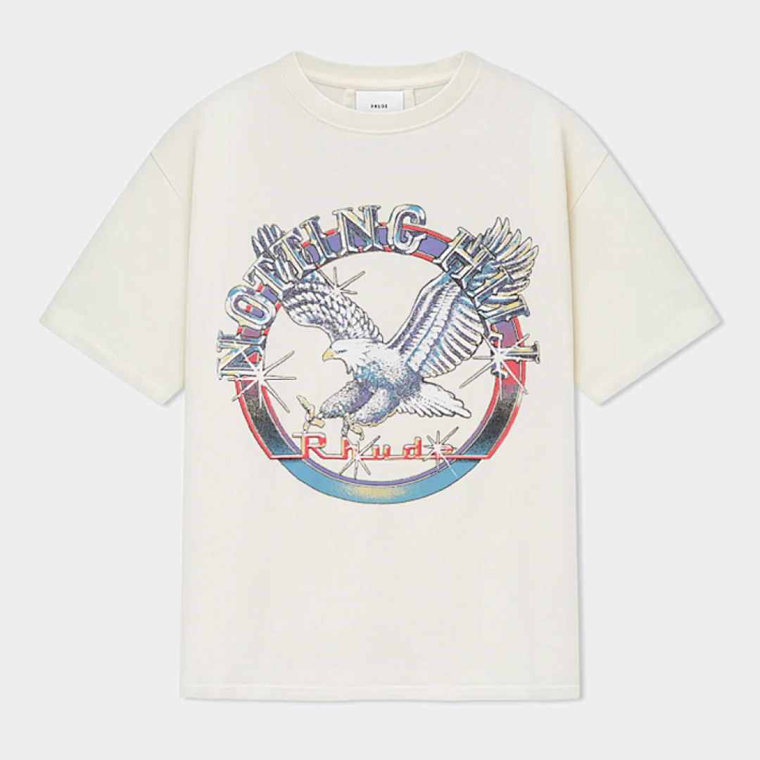 On Running ON SALE58 RHUD Notting Hill Eagle Logo-Print Cotton-Jersey Print Collar Short Sleeve T : Black Apricot S M L - Image 3