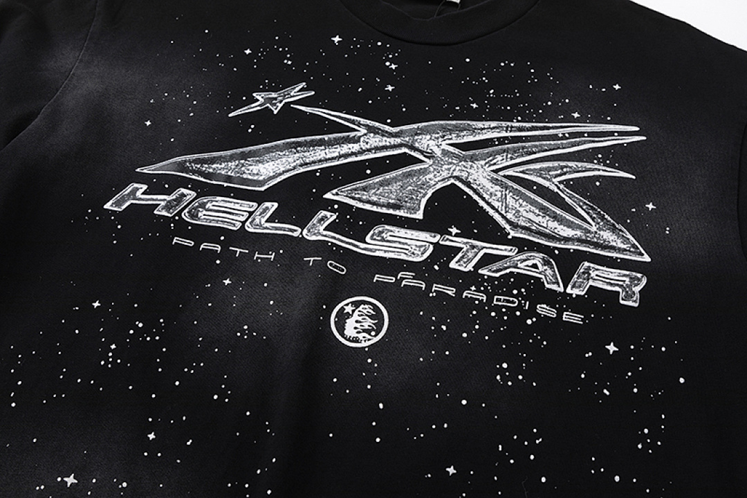 Hellstar 138 Hellstar Brain Print High Collar Solid Cotton Short Sleeve T Water Black S-M-L-XL - Image 7